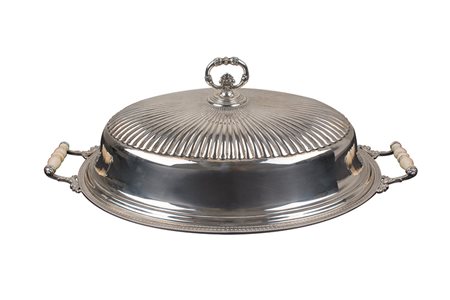 Porta vivande impero con sezioni in vetro .Arg 800/°°° gr. 2.600