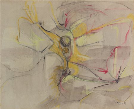 Edoardo Franceschini, Senza titolo, 1967, tecnica mista su cartoncino, cm....