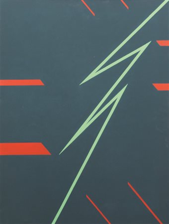 Adriano Foschi, Opera 591, 1973, acrilico su tela, cm. 80x60, firmato,...