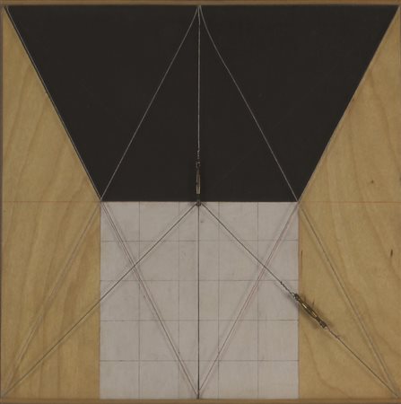 Gianfranco Pardi, Architettura, 1979/1981, acrilico, grafite, filo d'acciaio...