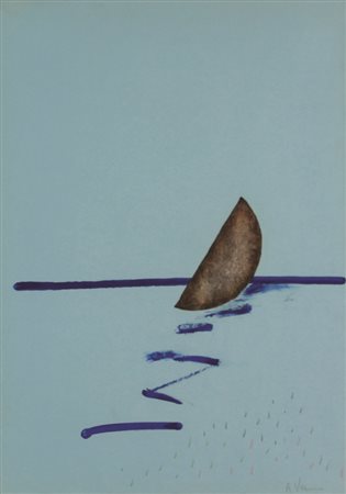 Arturo Vermi, Luna, 1976/1977, tempera, pennarello e foglia argento su...