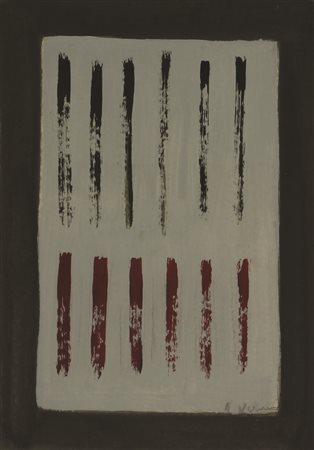Arturo Vermi, Diario, 1963, tempera su carta intelata, cm. 32,3x22,8, firmata...