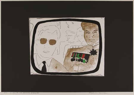 Franco Angeli, Senza titolo, litografia su carta, cm. 50x70, es. prova...