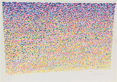 Piero Dorazio, Senza titolo, 1975, serigrafia su carta Fabriano, cm. 50x70,...