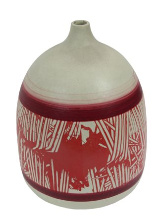 Emilio Scanavino, Senza titolo, vaso in ceramica, h. cm. 22, es. 7/50, firma...