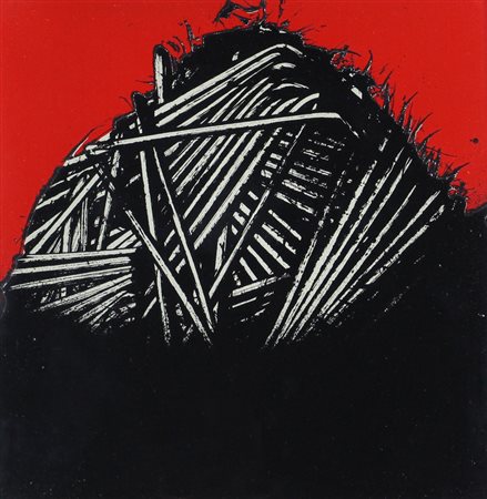 Emilio Scanavino, Senza titolo, formella in ceramica, cm. 29x30, es. 16/25,...