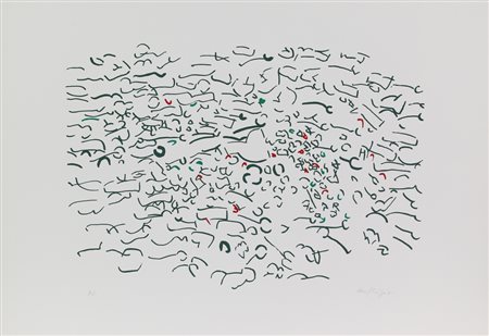 Antonio Sanfilippo, Senza titolo, 1971, serigrafia su carta, cm. 50x70, es....