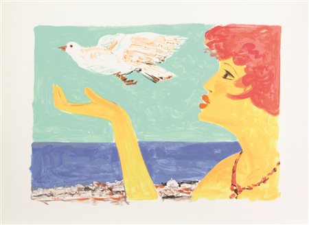 Salvatore Fiume, Senza titolo, serigrafia su carta, cm. 47x64, es. senza...