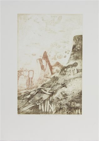 Luciano Gatti, Il posto degli Erythropus, 2006, bulino stampato con torchi di...