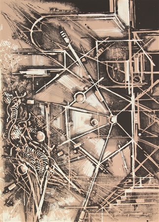 Amilcare Rambelli, Senza titolo, 1970, litografia su carta, cm. 50x70, es....