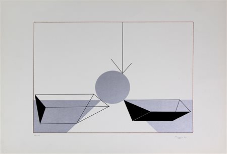 Iginio Balderi, Senza titolo, 1972, serigrafia su carta, cm. 50x70, es....