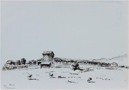 Cesare Vagarini, Albania, 1964, pennarello su cartoncino, cm. 35x50, firmato,...