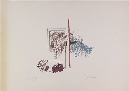 Tano Festa, Senza titolo, incisione su carta, cm. 50x70, es. prova d'autore,...