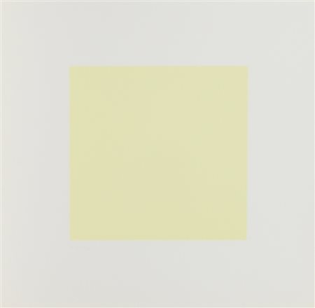 Antonio Calderara, Quadrato, 1974, serigrafia su carta, cm. 49,5x49,5, es....