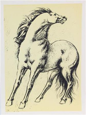 Francesco Messina, Cavallo, litografia su carta, cm. 76x56, es. prova...