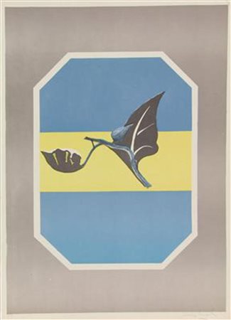 Carlo Mattioli, Composizione in grigio, litografia su carta, cm. 70x50, es....