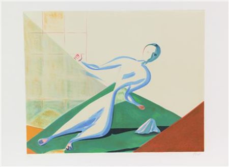 Virgilio Guidi, Figura, litografia su carta, cm. 56x76, es. 40/125, firmata...