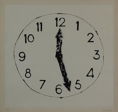 Mario Ceroli, Senza titolo, 1971, litografia su carta, cm. 48x49, es. 96/110,...