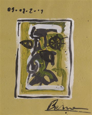 Thomas Berra, Senza titolo, 2009, tecnica mista su carta, cm. 40x32, firmata...