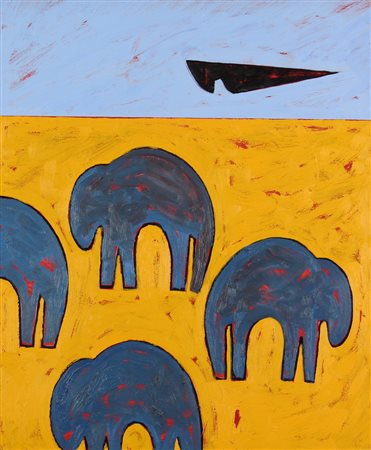 Corrado Zani, Inquieto, 2008, olio su tela, cm. 50x60, firmato, intitolato e...