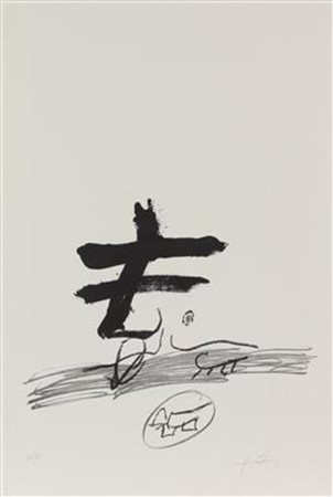 Antoni Tapies, Senza titolo, litografia su carta, cm. 88,5x60, es. 66/75,...