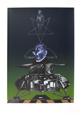 Sergio Sarri, Robot n. 2, 1981, serigrafia su carta, cm. 76x56, es. 92/150,...