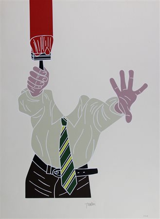 Emilio Tadini, Senza titolo, serigrafia su carta, cm. 65x50, es. prova...