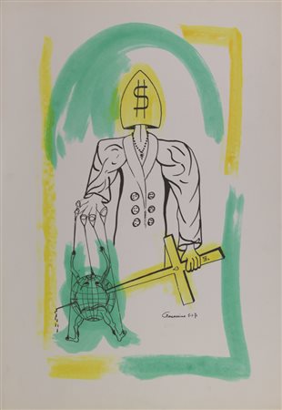 Giacomo De Michelis, Senza titolo, litografia su carta, cm. 50x70, firmata in...