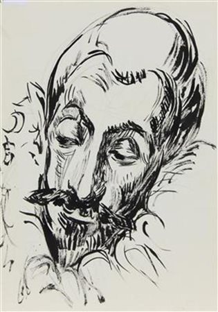 Cesare Vagarini, Studi Del Greco, pennarello su cartoncino, cm. 35x25,...