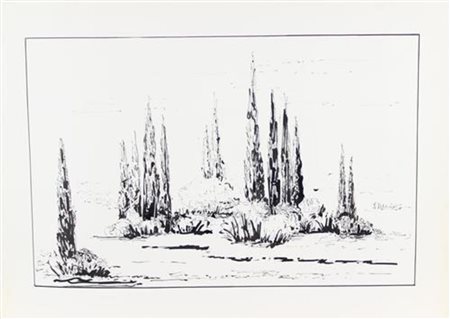 Cesare Vagarini, Senza titolo, china e pennarello su carta, cm. 50x70, opera...