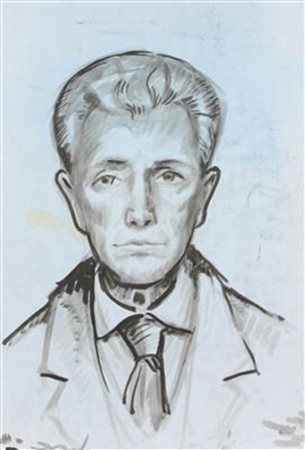 Cesare Vagarini, Ritratto, tecnica mista su cartoncino, cm. 50x35, opera non...