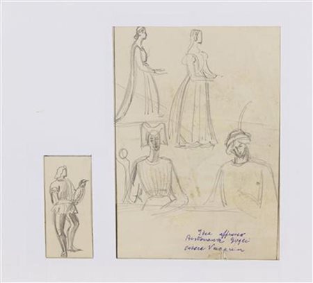 Cesare Vagarini, Idea Affresco Ristorante Gogli, matita su carta, cm....