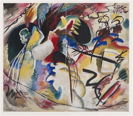 WASSILY KANDINSKY (Mosca 1866 - Neuilly-sur-Seine 1944) Quadro con forme...