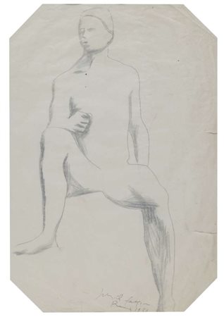 PERICLE FAZZINI (Grottamare 1913 - Roma 1987) Studio di cavaliere, 1931...