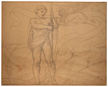 ADOLFO DE CAROLIS (Montefiore dell'Aso 1874 - Roma 1928) San Marco e il leone...