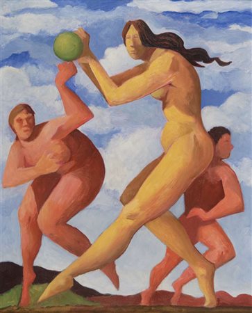 LUCIO CASTAGNERI (Venezia 1947) Ginnaste, anni '80 Donne con la palla, 1984...