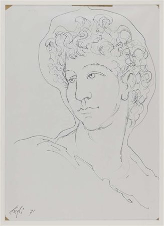 CORRADO CAGLI (Ancona 1910 - Roma 1976) Figura maschile, 1971 Tecnica mista...