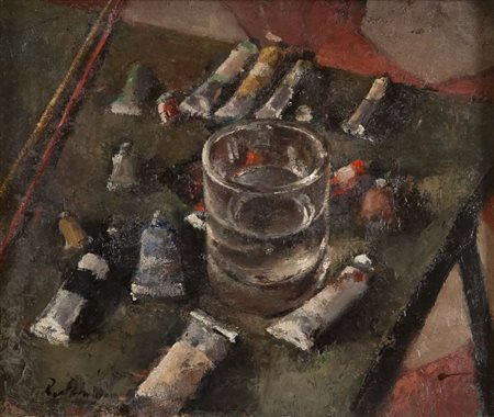 ROBERT ABADIÈ (Francia XX Secolo) Natura morta, 1930 Olio su tavola, cm. 29,5...