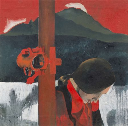 MARIO ZANINI (San Paolo 1907 - 1971) Figura femminile Olio su tela, cm. 58 x...