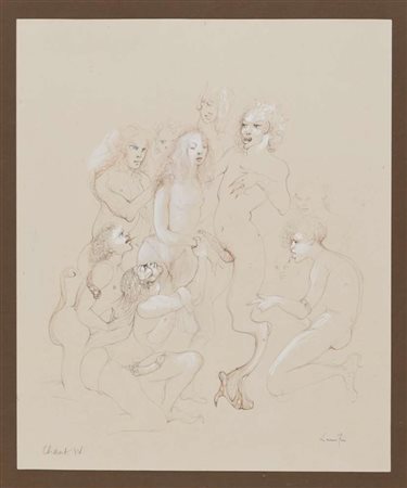 LEONOR FINI (Buenos Aires 1908 - Parigi 1996) Chant IV Tecnica mista su...