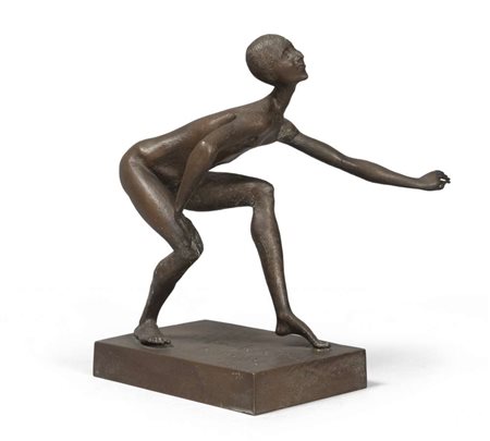 PERICLE FAZZINI (Grottamare 1913 - Roma 1987) Nudo maschile, 1982 Bronzo, ex....