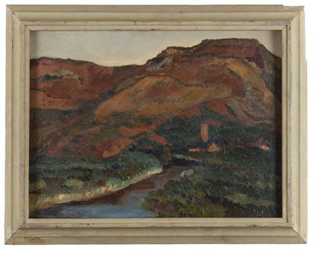 MELKIORRE MELIS (Bosa 1889 - Roma 1982) Vallata del Temo, 1925 Olio su tela,...