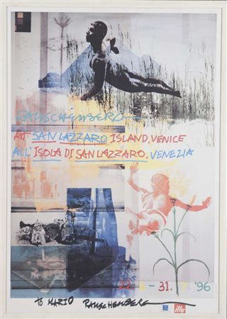POSTER della mostra di Robert Rauschenberg all'Isola di San Lazzaro, Venezia...