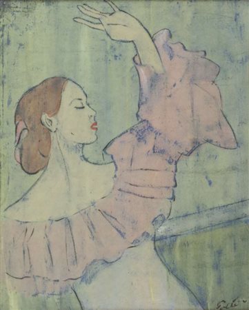 ARTISTA DEL NOVECENTO Danzatrice Olio su cartone, cm. 62 x 53 Firma 'Polter',...