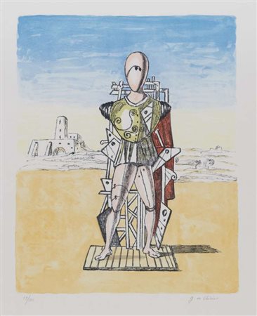 GIORGIO DE CHIRICO (Volos 1888 - Roma 1978) Manichino Litografia a colori,...