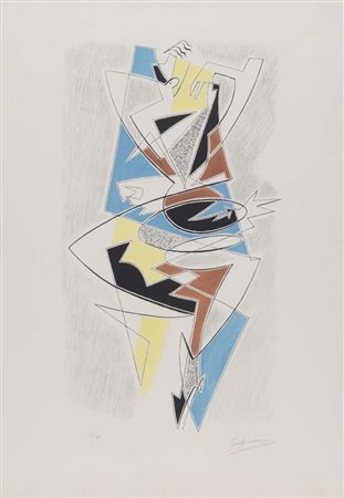 GINO SEVERINI (Cortona 1883 - Parigi 1966) Arlecchino, 1962-65 Litografia a...