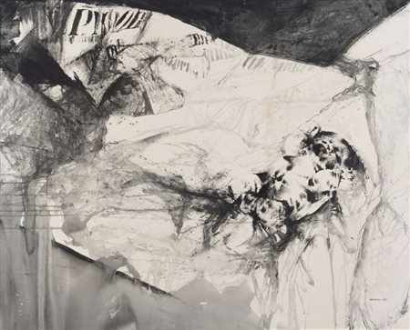 RENZO VESPIGNANI (Roma 1924 - 2001) Senza titolo, 1963 Tecnica mista su carta...