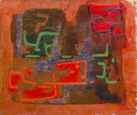 ENRICO DE TOMI (Venezia 1912 - Roma 1983) Senza titolo Olio su tela, cm. 50 x...