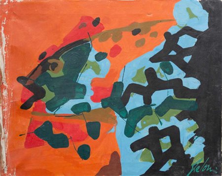 ENRICO DE TOMI (Venezia 1912 - Roma 1983) Pulce Olio su tela, cm. 40 x 50...