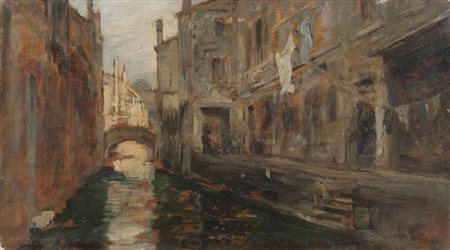 ARTISTA ITALIANO DEL NOVECENTO Rio della toletta, 1902 Olio su tavoletta, cm....